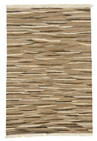 Kahverengi, Bej Yeni Kök Boya El Dokuma Kilim - 127 cm x 182 cm