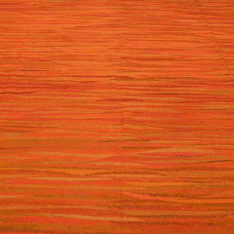 Orange New Handwoven Turkish Kilim Rug - K0027834