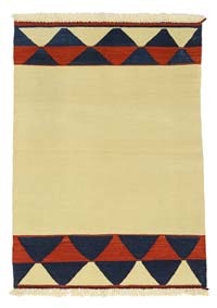 Bej Yeni Kök Boya El Dokuma Kilim - 90 cm x 126 cm