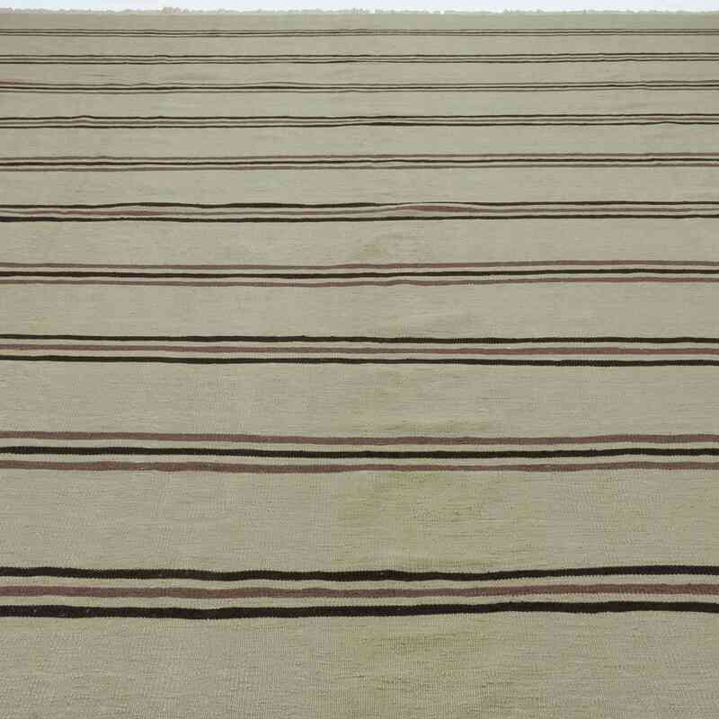 Bej, Kahverengi Yeni El Dokuma Kilim - K0027909