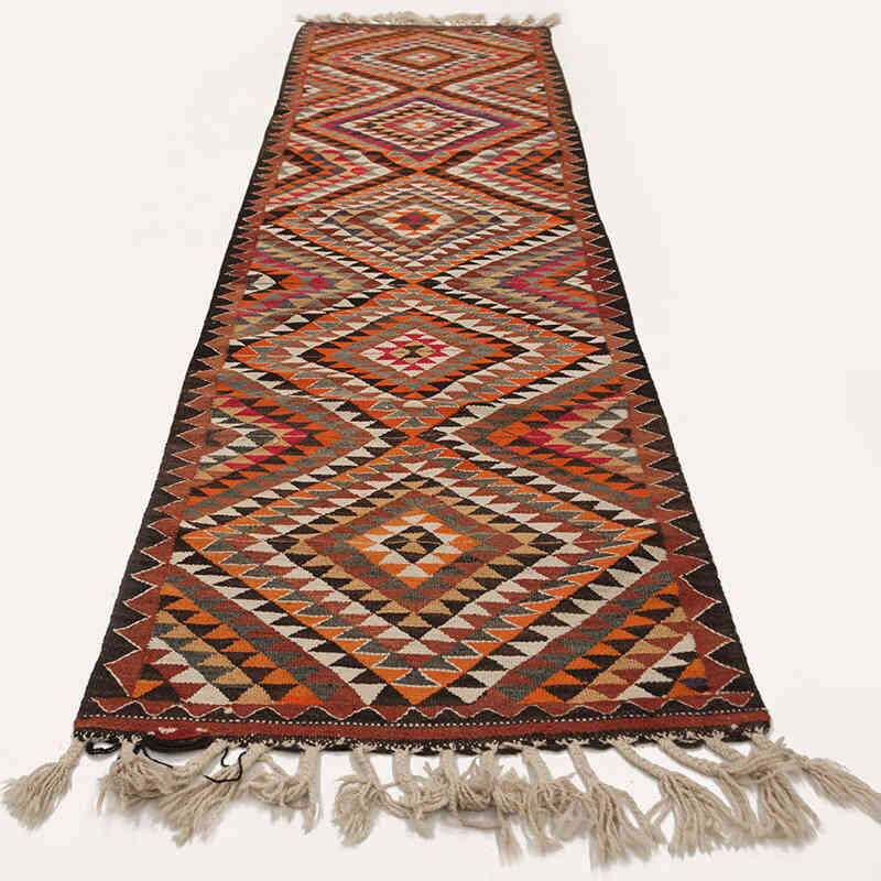 Multicolor Alfombra Kilim Tribal Vintage - 99 cm x 359 cm - K0028106