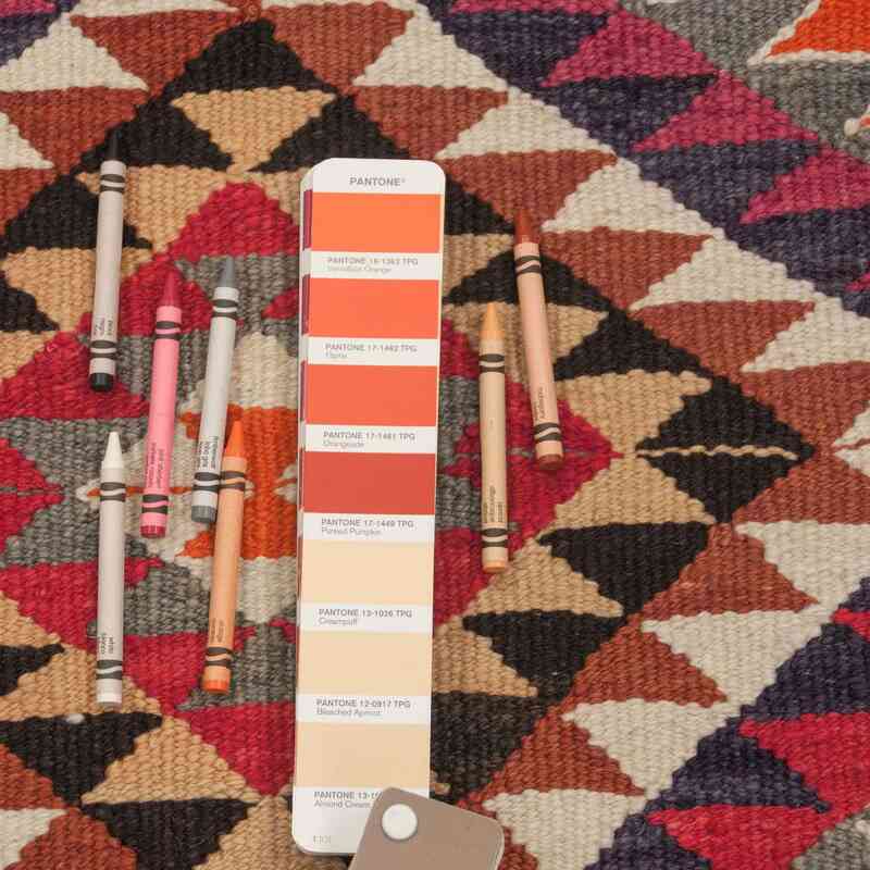 Multicolor Alfombra Kilim Tribal Vintage - 99 cm x 359 cm - K0028106