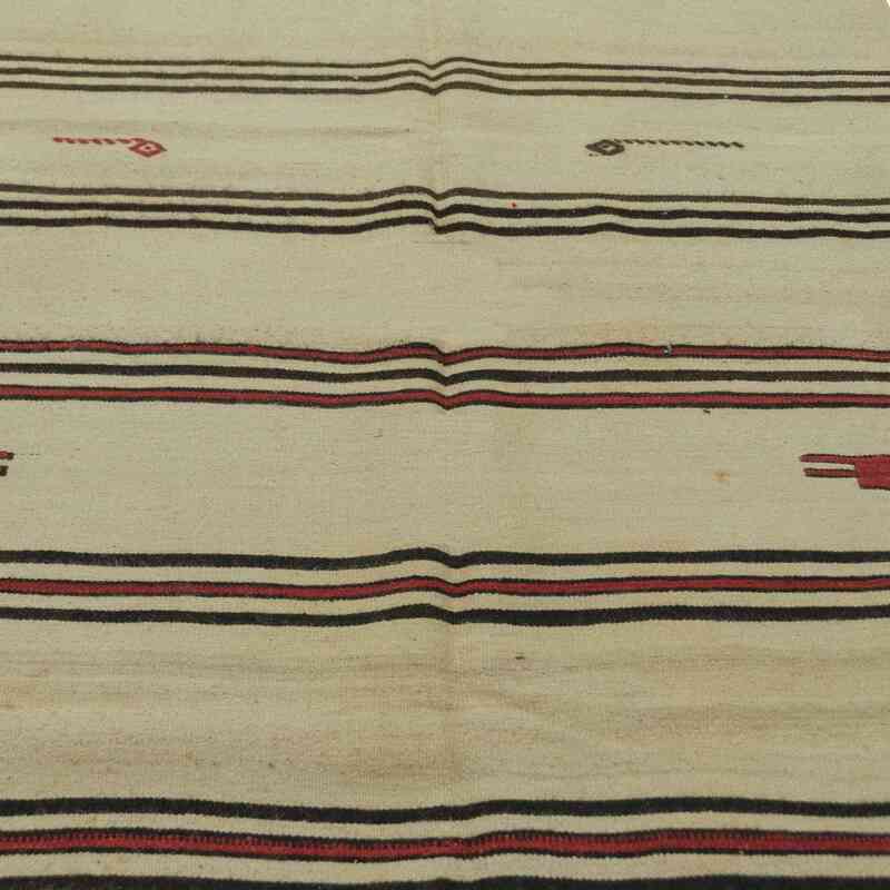 Beige, Marrón Kilim Vintage Turco de Pasillo - 153 cm x 386 cm - K0028128