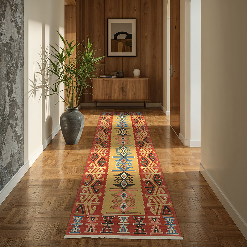 Multicolor Nueva Alfombra Turca Kilim - 94 cm x 266 cm - K0028166
