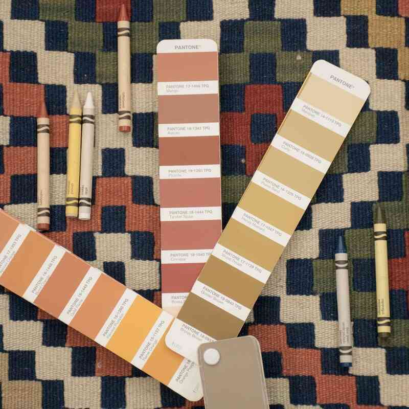 Multicolor Nueva Alfombra De Área Kilim - 161 cm x 230 cm - K0028172