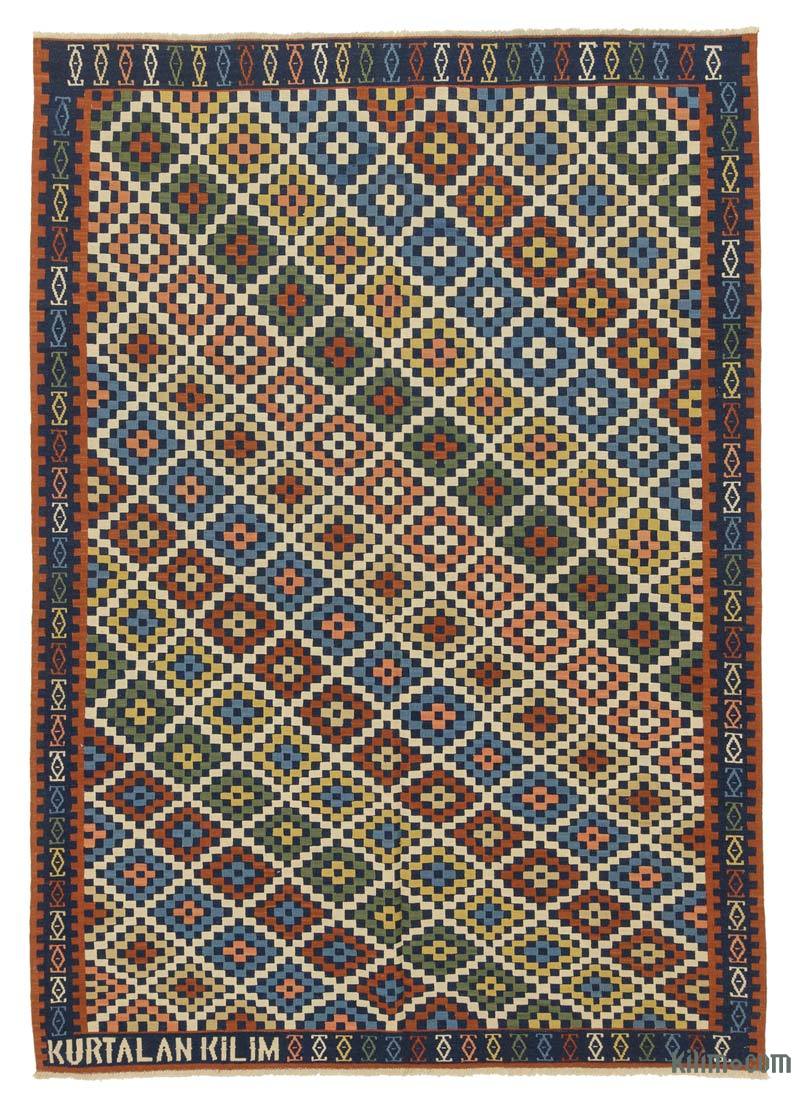 Multicolor Nueva Alfombra De Área Kilim - 161 cm x 230 cm - K0028172