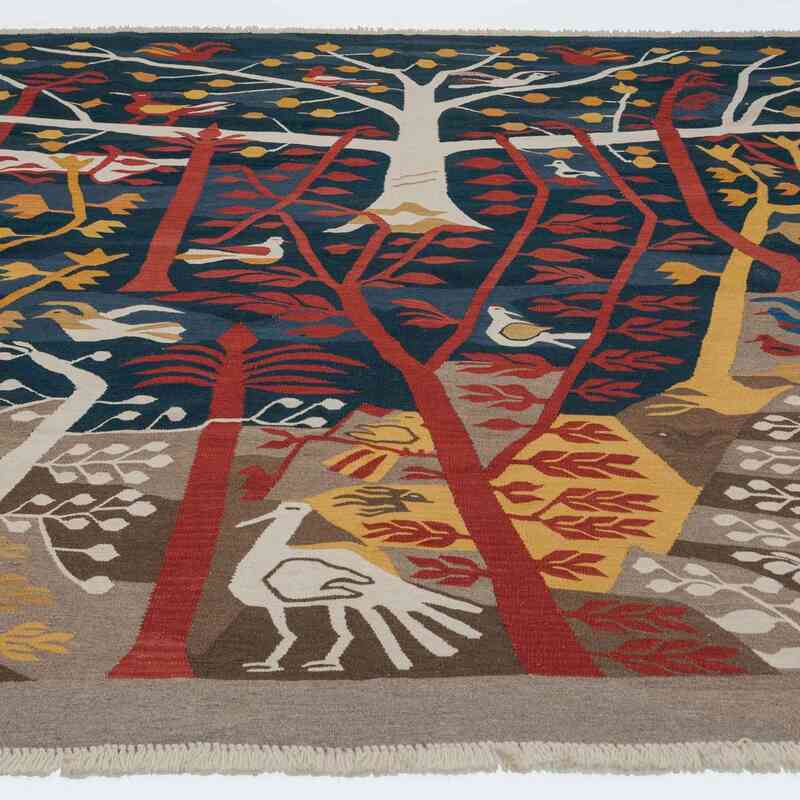 Azul Oscuro Nueva Alfombra Turca Kilim - 333 cm x 257 cm - K0028216