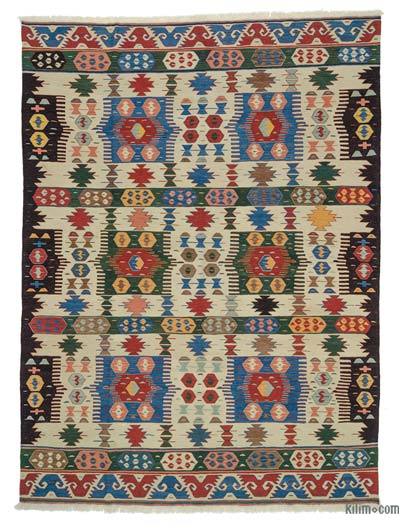 Çok Renkli Yeni Kök Boya El Dokuma Kilim - 263 cm x 354 cm