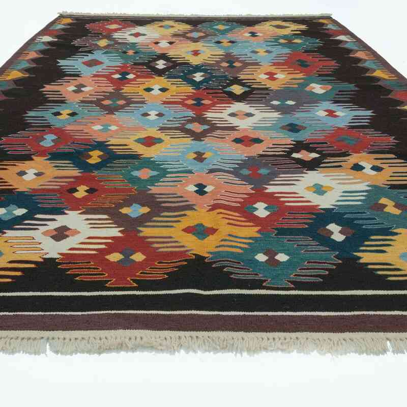 Multicolor New Handwoven Turkish Kilim Rug - 6' 8" x 9' 10" (80" x 118") - K0028224