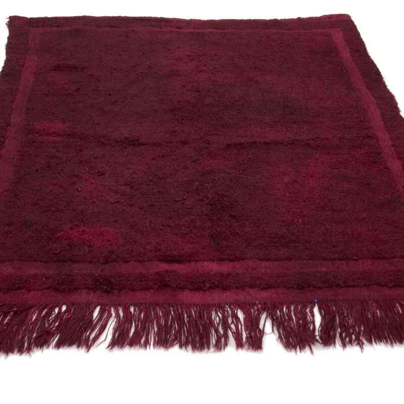 Red Vintage Turkish Tulu Rug - 3' 8" x 3' 10" (44 in. x 46 in.) - 3' 8" x 3' 10" (44 in. x 46 in.) - K0028248