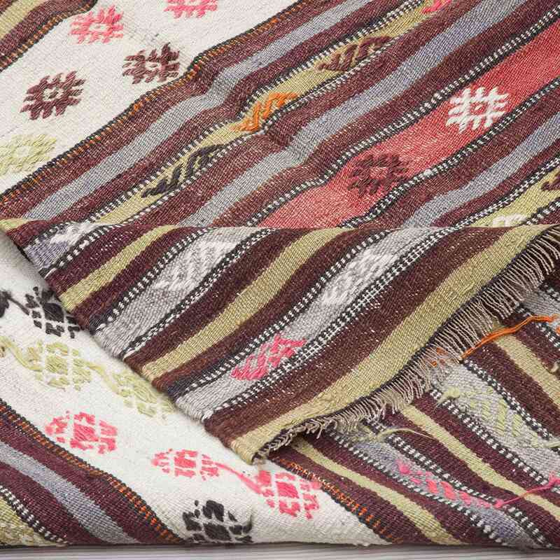 Multicolor Vintage Antalya Kilim Rug - 3' 9" x 8' 2" (45" x 98") - K0028358