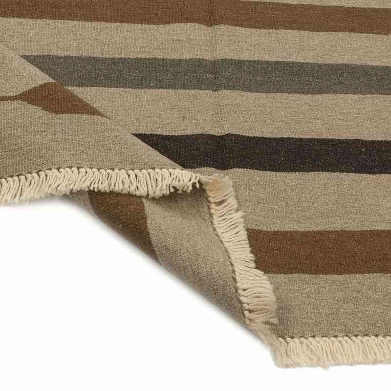 Brown New Handwoven Turkish Kilim Rug - K0028371