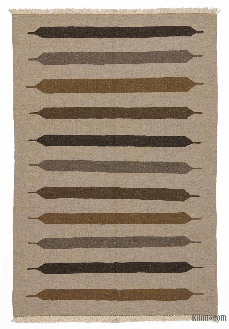 Brown New Handwoven Turkish Kilim Rug - K0028371