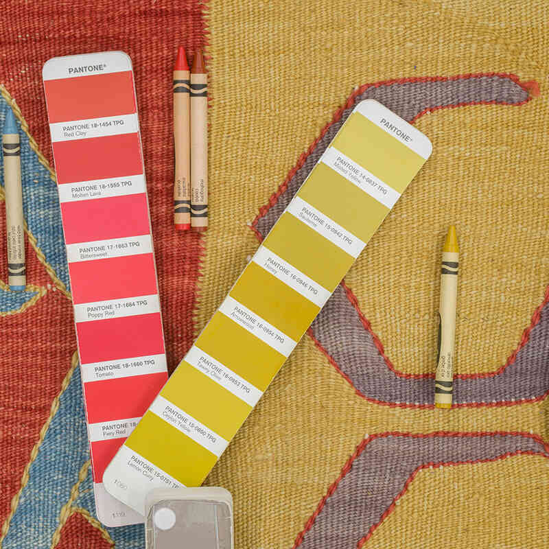 Yellow, Red New Handwoven Turkish Kilim Rug - 5'  x 6' 4" (60" x 76") - K0028374