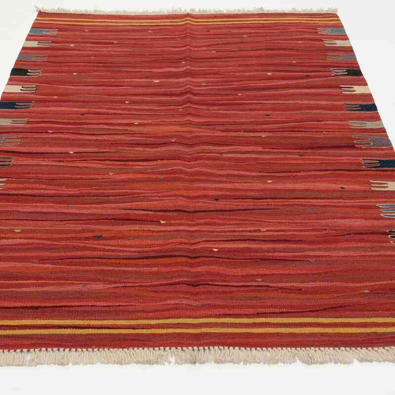 Rojo Nueva Alfombra Turca Kilim - K0028376
