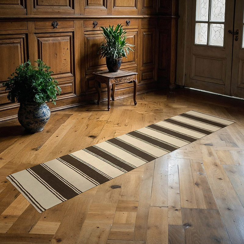 Beige, Brown New Turkish Kilim Runner - K0028378