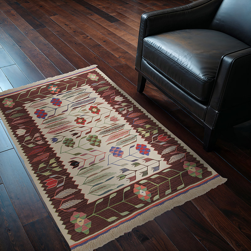 Beige, Red New Handwoven Turkish Kilim Rug - 2' 11" x 4' 3" (35" x 51") - K0028387
