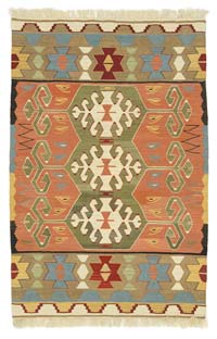 Multicolor Nueva Alfombra Turca Kilim - 96 cm x 145 cm