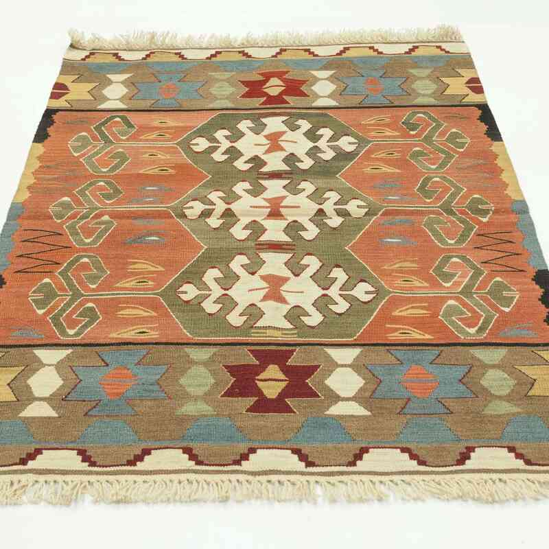 Çok Renkli Yeni Kök Boya El Dokuma Kilim - 96 cm x 145 cm - K0028390