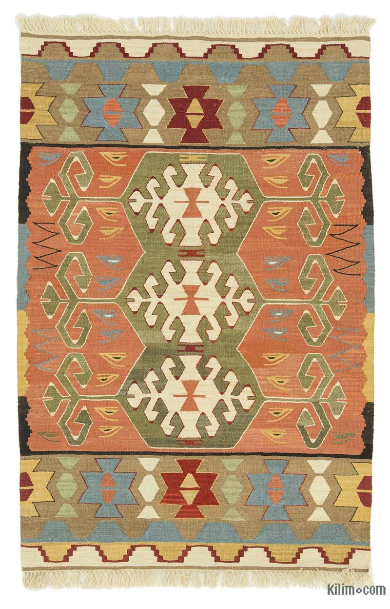 Çok Renkli Yeni Kök Boya El Dokuma Kilim - 96 cm x 145 cm - K0028390