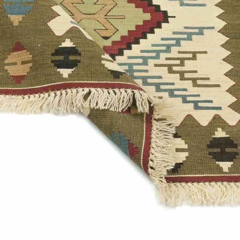 Bej, Yeşil Yeni El Dokuma Kilim - K0028400