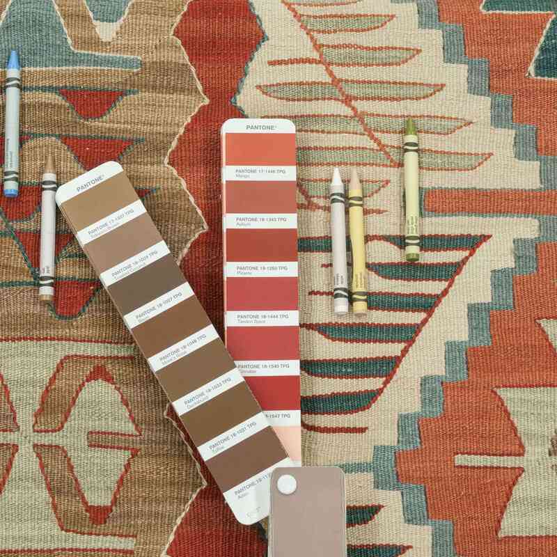 Çok Renkli Yeni El Dokuma Kilim - K0028403