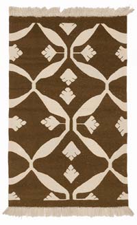 Brown, Beige New Handwoven Turkish Kilim Rug - 3' 1" x 4' 11" (37" x 59")