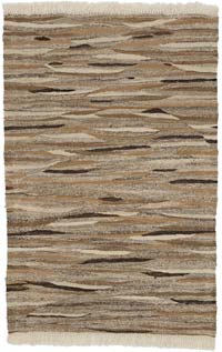 Kahverengi, Bej Yeni Kök Boya El Dokuma Kilim - 88 cm x 133 cm