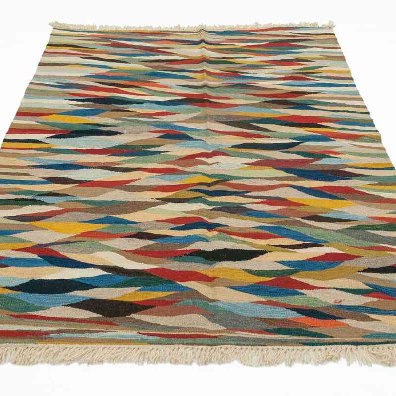 Çok Renkli Yeni Kök Boya El Dokuma Kilim - 126 cm x 180 cm - K0028410