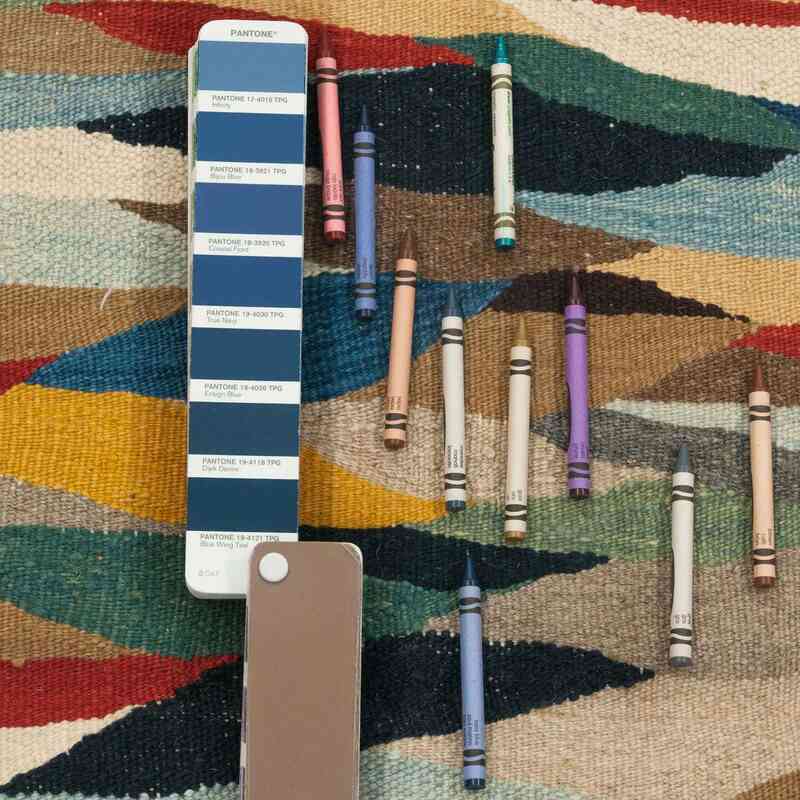 Çok Renkli Yeni Kök Boya El Dokuma Kilim - 126 cm x 180 cm - K0028410