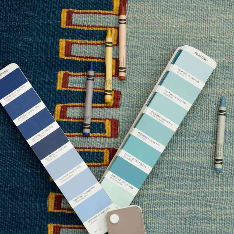 Azul claro Nueva Alfombra Turca Kilim - K0028415