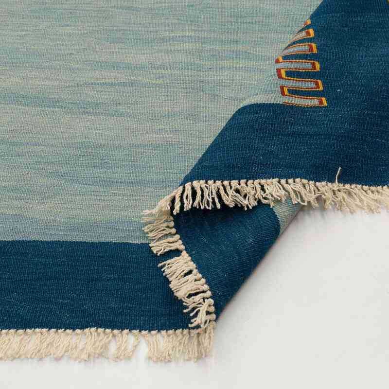 Azul claro Nueva Alfombra Turca Kilim - K0028415