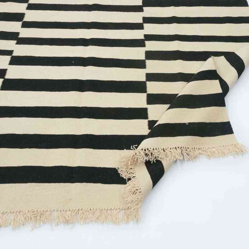 Bej, Siyah Yeni El Dokuma Kilim - K0028418