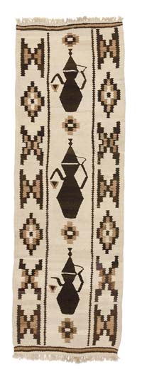 Beige, Brown Vintage Tribal Kilim Runner - 2' 11" x 8' 11" (35" x 107")