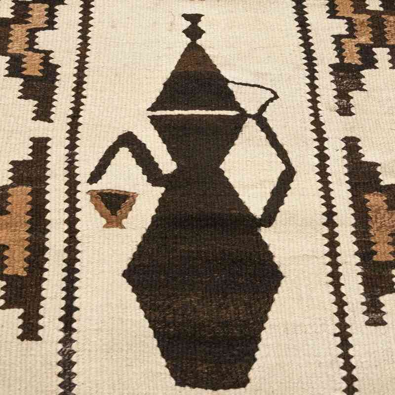 Beige, Brown Vintage Tribal Kilim Runner - 2' 11" x 8' 11" (35" x 107") - K0028620