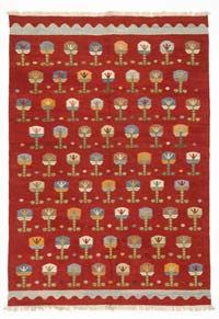 Red New Handwoven Turkish Kilim Rug - 6' 7" x 9' 2" (79" x 110")