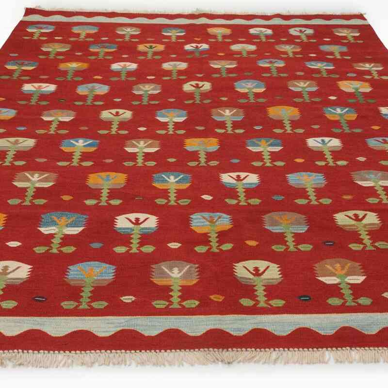 Kırmızı Yeni Kök Boya El Dokuma Kilim - 200 cm x 280 cm - K0028662