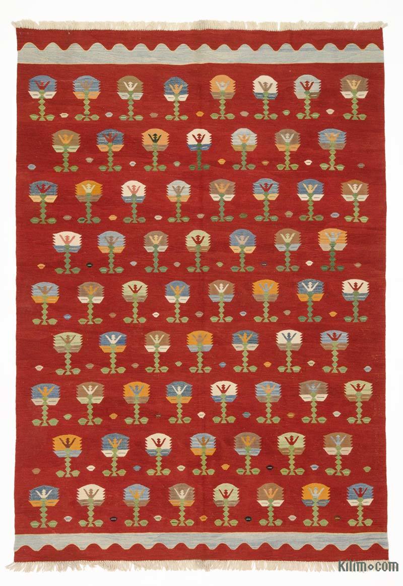 Kırmızı Yeni Kök Boya El Dokuma Kilim - 200 cm x 280 cm - K0028662