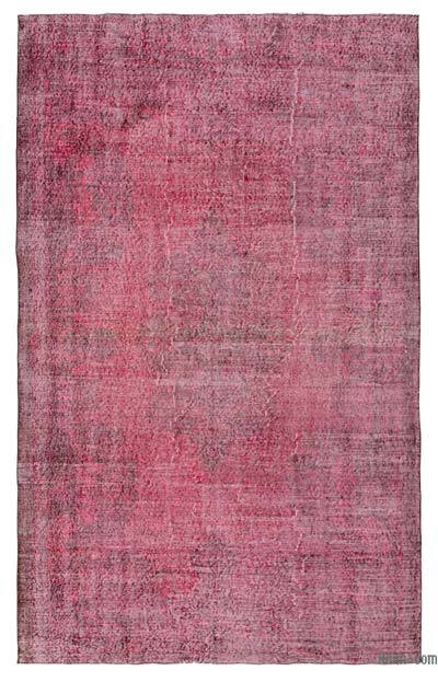 Kırmızı Boyalı El Dokuma Vintage Halı - 187 cm x 294 cm