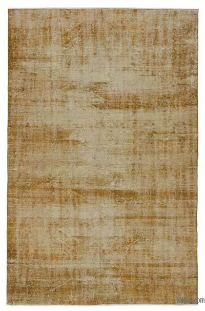 Brown Over-dyed Turkish Vintage Rug - 5' 11" x 9' 1" (71 in. x 109 in.)