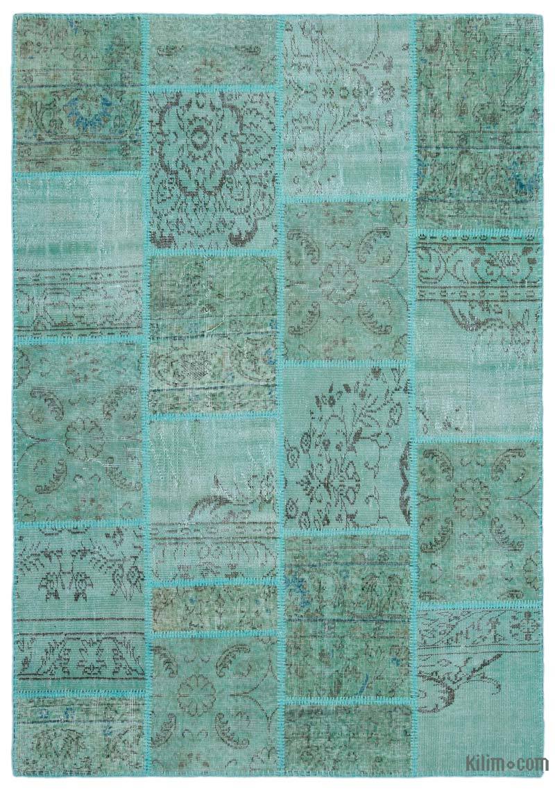 Patchwork Hand-Knotted Turkish Rug - 5' 3" x 7' 7" (63 in. x 91 in.) - K0031967