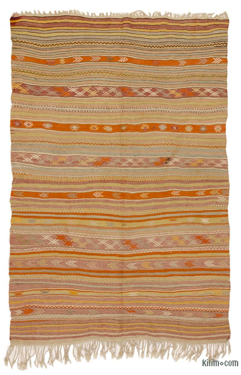 Multicolor Alfombra Vintage Fethiye Kilim - 150 cm x 222 cm - K0033090