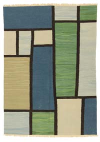 Blue, Green New Handwoven Turkish Kilim Rug