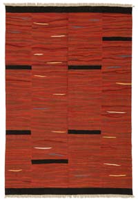 Red New Handwoven Turkish Kilim Rug - 6' 1" x 9'  (73" x 108")