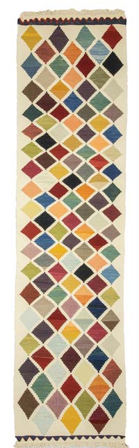 Çok Renkli Yeni Kök Boya Yolluk Kilim - 89 cm x 335 cm