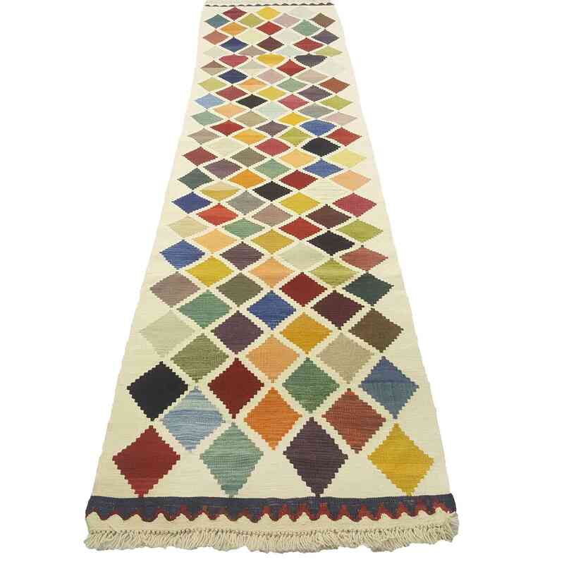 Multicolor New Turkish Kilim Runner - 2' 11" x 11'  (35" x 132") - K0033131
