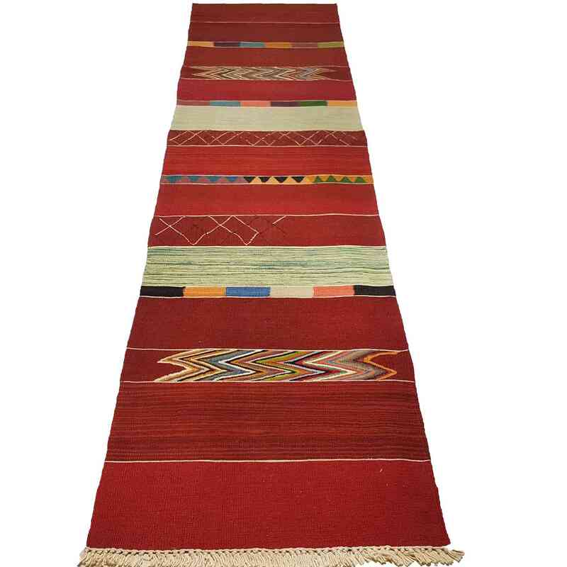 Red New Turkish Kilim Runner - K0033132