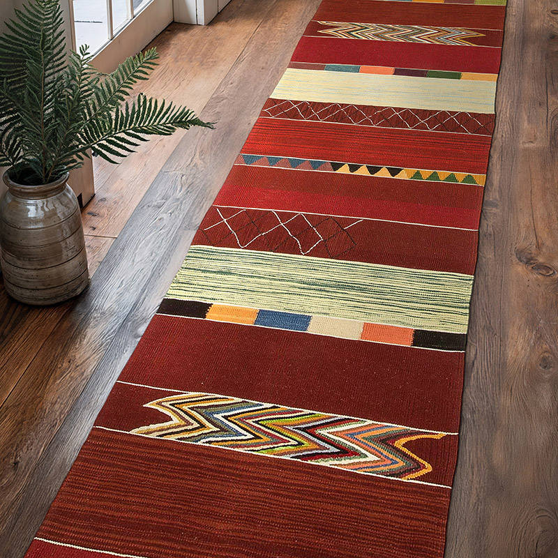 Red New Turkish Kilim Runner - K0033132