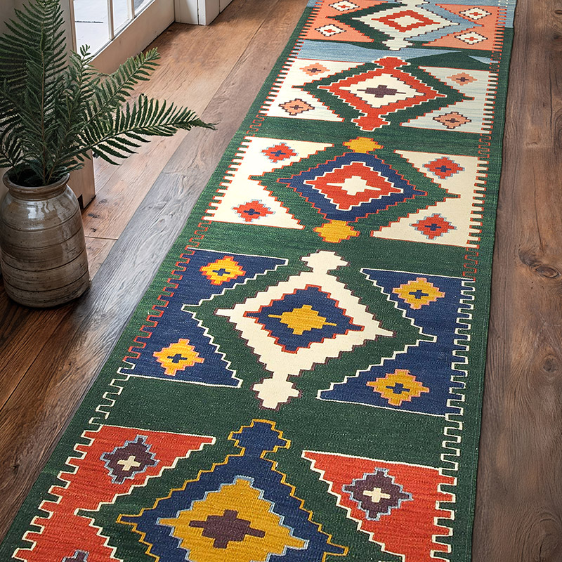 Multicolor New Turkish Kilim Runner - K0033133