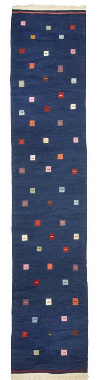 Azul Oscuro Nuevo Kilim Turco De Pasillo